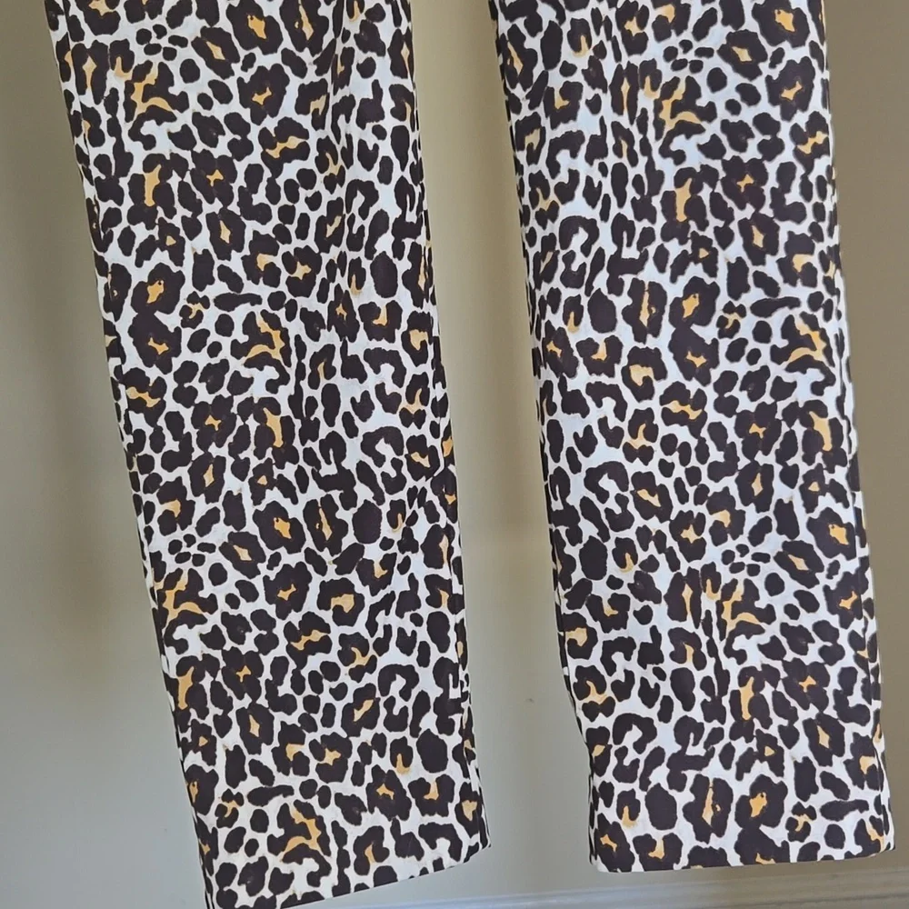 J.Crew Leopard Print High Rise Slim Ankle Pants Size 0